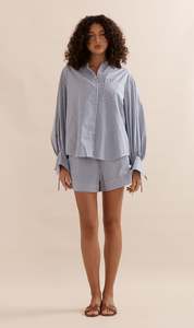 Caitlin Crisp | Stripe Sonny Shirt - Blue Stripe