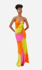 Sale Dresses 1: Gary Bigeni | Milka Cami Dress - Hand Painted Neon