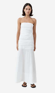 St Agni | Gathered Strapless Longline Dress - White