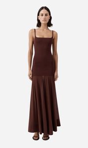 St Agni | Sheer Silk Circle Hem Dress - Liqueur