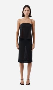 St Agni | Silk Glass Beaded Skirt - Black