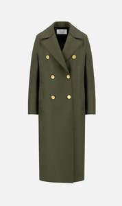 Womens Outerwear: Harris Wharf London | Military Coat With Golden Buttons - Dark Khaki