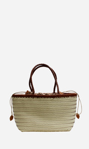 Handbags And Wallets: La Tribe | Amelia Woven Bag - Cream/Vintage Tan