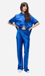 Silk Laundry | Bias Cut Pants - Wedgewood