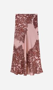 Silk Laundry: Silk Laundry | Long Bias Cut Skirt - Pressed Coral