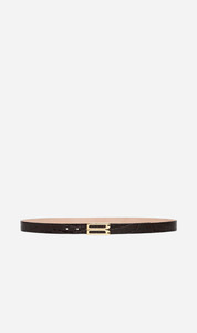 Victoria Beckham | Frame Belt - Espresso Croc Embossed