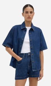Assembly Label: Assembly Label | Boxy Denim Short Sleeve Shirt - Heritage Blue