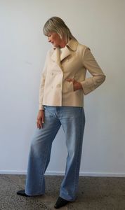 Harris Wharf London | Cropped Trench Light Pressed Wool - Cream