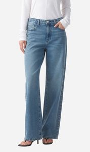 Colour Of Calm: Outland Denim | Olive Mid Slouchy Wide Jean - Marina Mid Blue