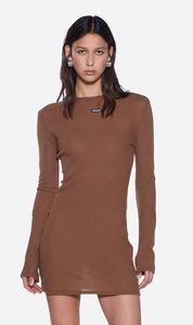Dresses: Ksubi | Crawford Long Sleeve Mini Dress - Chocolate