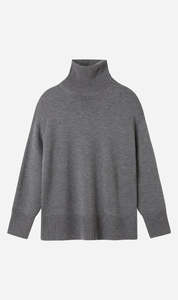 Sale Knitwear: A.Emery | The Gibson Funnel Knit - Mid Grey Melange