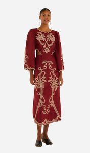 Viva Magenta: Farm Rio | VT Maxi Artesanal Brasil - Burgundy