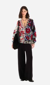 As Seen On: Farm Rio | Knit Cardigan - Mixed Valentina Black