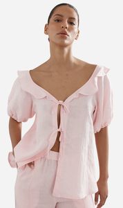 Barbie: Caitlin Crisp | Little Darling Blouse - Pink Linen