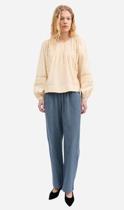 Blouse: Skall Studio | Leaf Blouse - Antique Beige