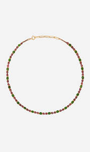 Tityaravy | Tevy Necklace - Rhodolite Garnet/Chrome Diopside
