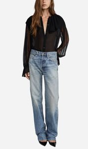 Frame | The Tiered Statement Blouse - Black