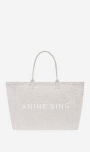 Anine Bing | Leo Canvas Tote - Washed White Leopard