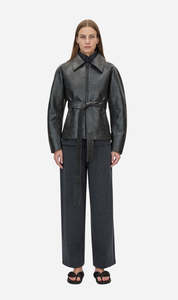 Camilla & Marc | Oreno Croc Belted Jacket - Charcoal