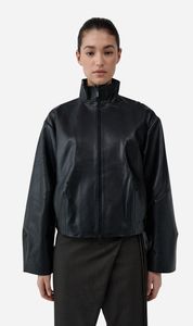 St Agni | Cocoon Zip Leather Jacket - Black