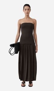 St Agni | Strapless Balloon Hem Dress - Cedar