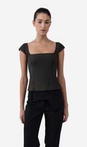 St Agni | Wool Cap Sleeve Top - Umber
