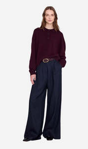 Anine Bing | Lee Polo Sweater - Fig