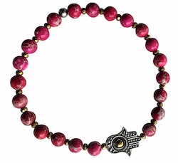 Prosperity Good Fortune: Boho Summer - pink imperial jasper bracelet (6mm)