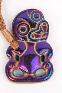 Womens Necklaces: Hei Tiki - Rainbow Hematite