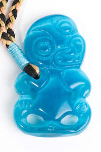 Hei tiki - Blue Chrysoberyl, catseye on handwoven strand