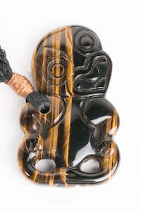 Hei Tiki Jewellery Nz: Tiger Eye Hei Tiki Pendant