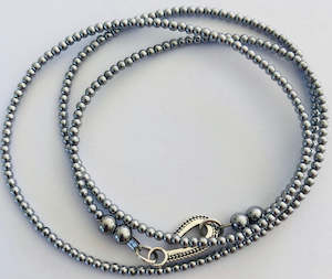 Hei Tiki Gemstone Strands: Silver Hematite Necklace