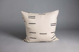 Square Cushion Modern Geometry Bone & Olive