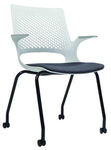 Harmony Guest Chair : Light Grey With Charcoal Seat : With Castors - Skara Furni&hellip;