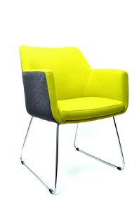 Konfurb Hady : Sled Base Chair : Yellow Grey - Skara Furniture New Zealand