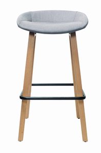 Pala Bar Stool Upholstered Seat : Grey - Skara Furniture New Zealand