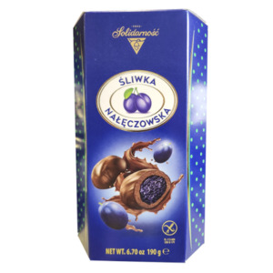Chocolate & Sweets: Chocolate Candies Plum in Chocolate Solidarnosz Box 190g