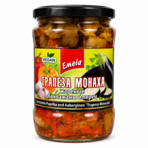 Pickled Eggplant and Capsicums in jar Trapeza Emelya 530ml