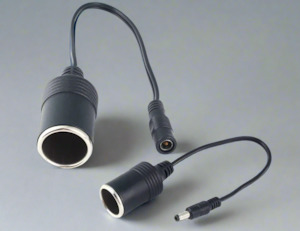 Car Cigarette Lighter to 2.1mm DC Barrel Adapter – Male/Female