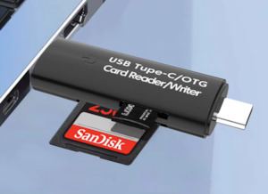 2 in 1 SD & Micro SD Card Reader USB and USB C
