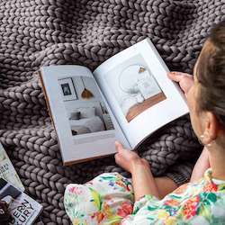 Products: Chunky Knit Weighted Blanket - Grey