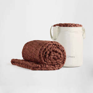 Products: Chunky Knit Weighted Blanket - Terracotta