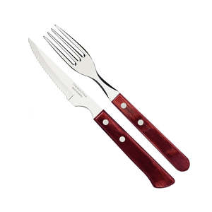 Cimeter Steak Knives: Churrasco Spanish Steak Cutlery 12 Piece Set - Red