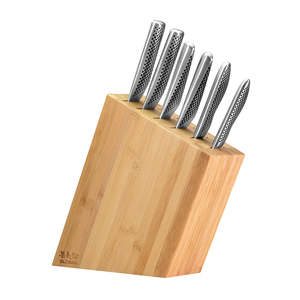 Global Kyoto 7 Piece Knife Block Set - Bamboo