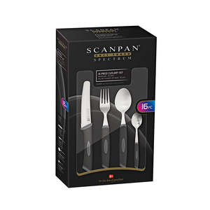 Scanpan Knives: Scanpan Spectrum Cutlery Set - 16 Piece Black and Grey