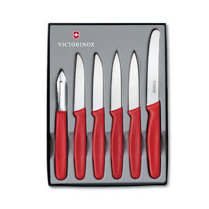 Small Knife Sets: Victorinox Paring Knife Set, 6 Piece, Red