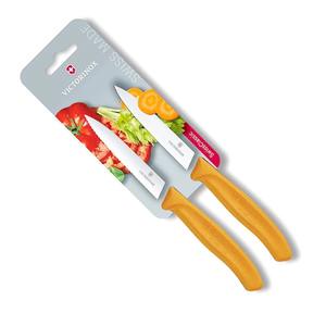 Victorinox Straight and Wavy Edge Paring Knife Set - Orange