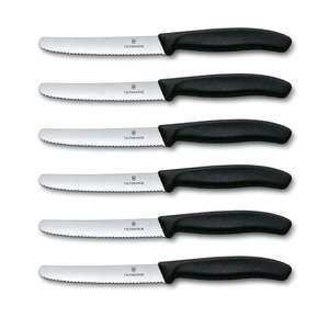 Victorinox Swiss Classic Table Knife Set - 11cm, 6 piece - Black