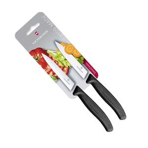 Victorinox Straight and Wavy Edge Paring Knife Set - Black