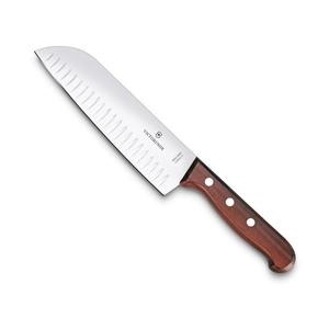 Santoku Knives: Victorinox Santoku Knife Japanese, Fluted Edge - 17cm - Wooden Handle